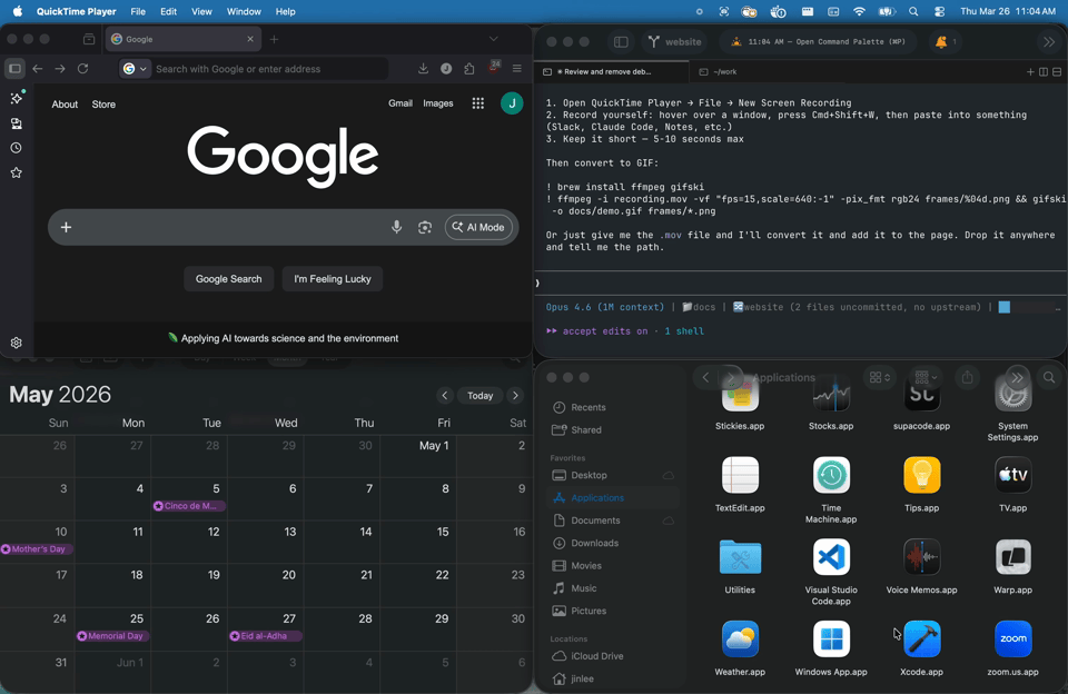 Locus in action — capture a window with one hotkey